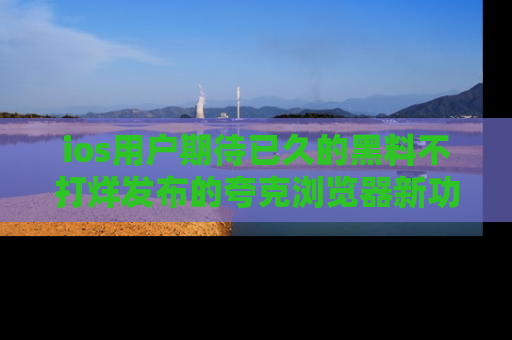 ios用户期待已久的黑料不打烊发布的夸克浏览器新功能上线啦！