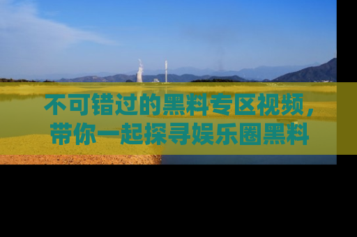 不可错过的黑料专区视频，带你一起探寻娱乐圈黑料