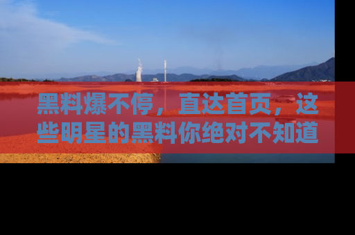 黑料爆不停，直达首页，这些明星的黑料你绝对不知道！